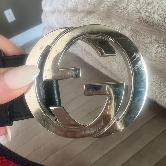 Gucci Navy and Red Belt with Iconic Interlocking G Buckle - Picture 4 of 6